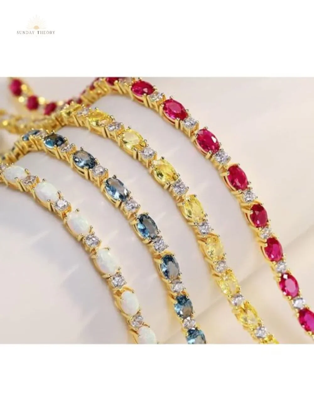 Sterling Silver 14K Gold Plated Tennis Bracelet Women 7